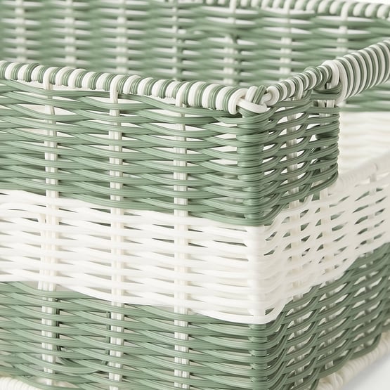 Eden Green & White Storage Baskets