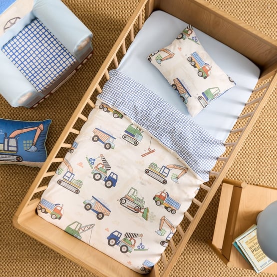 Stonewashed Natural Dig It Cot Quilt Cover Set