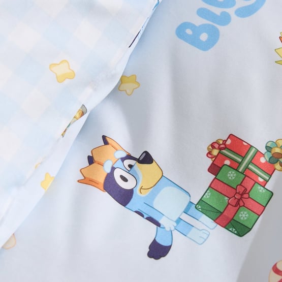 Bluey Christmas Blue Quilt Cover Set