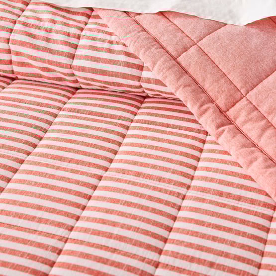 Bodhi Tomato Stripe Quilted Coverlet Separates