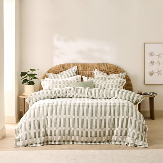 Sica Thyme Check Quilt Cover Set + Separates