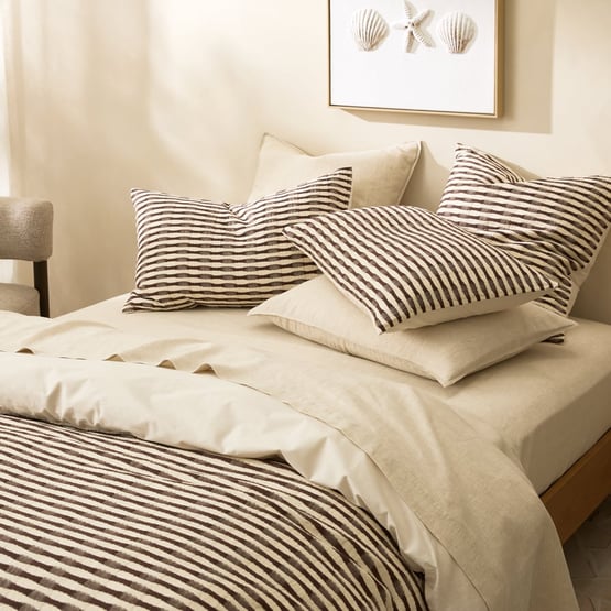 Luca Chocolate Quilt Cover Set + Separates