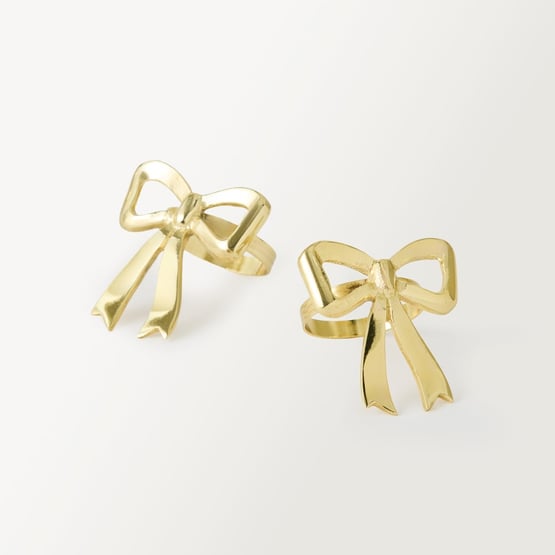 Bow Gold Napkin Ring Set of 2
