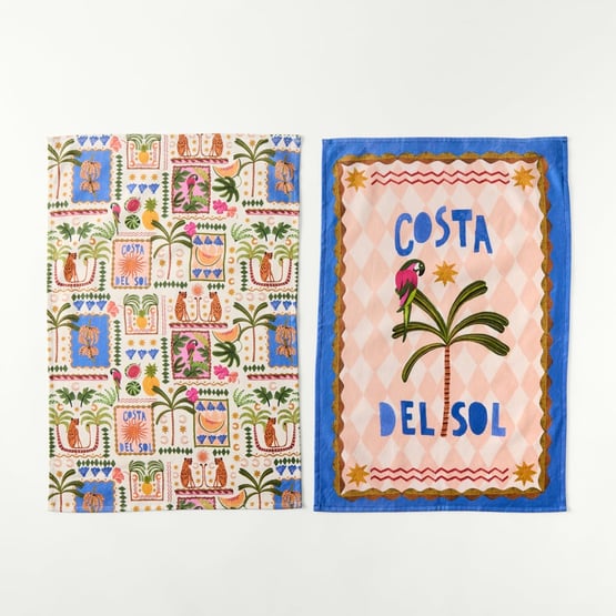 Costa Del Sol Island Fruit Tea Towel Pack of 2