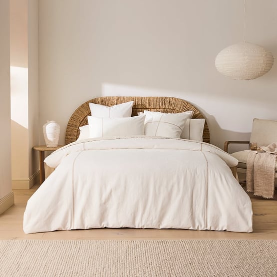 Annika Embroidered White Quilt Cover Set + Separates