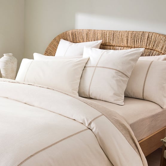 Annika Embroidered White Quilt Cover Set + Separates