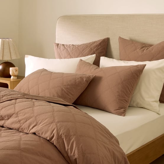 Stonewashed Cotton Fudge Quilted Coverlet Separates