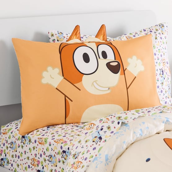 Bluey Play Time Bingo Organic Cotton Text Pillowcase