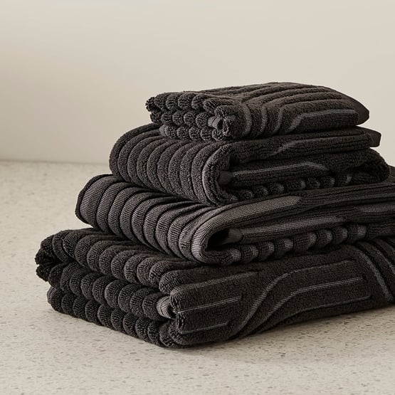 Archie Black Marle Towel Range